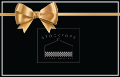 Gift card with a gold bow, Stockfors Coffee Roasters